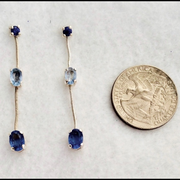 Three-Stone Sterling Earrings - Picture 7 of 8